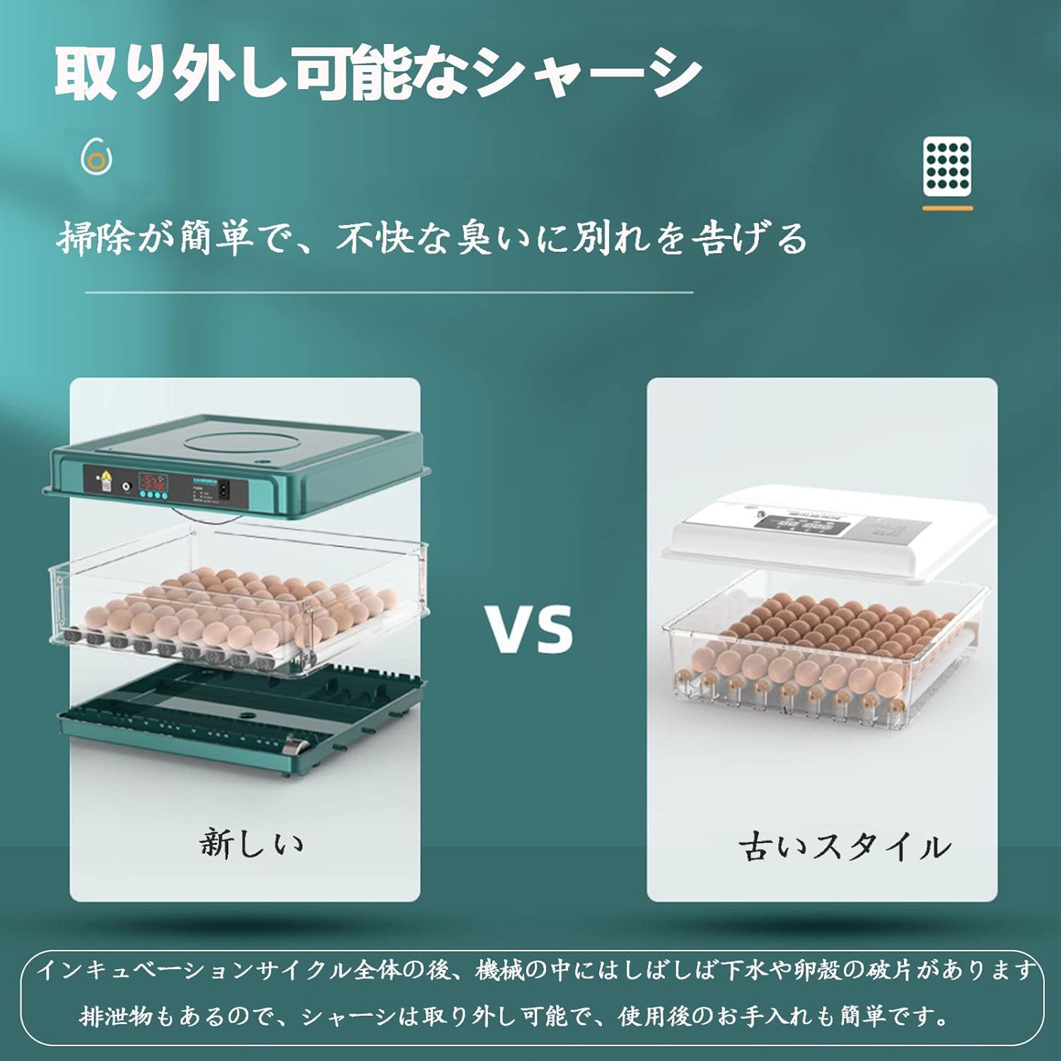 Amazon.co.jp: Moongiantgo 小型自動孵卵器 ふ卵器 自動転卵 鶏卵4個